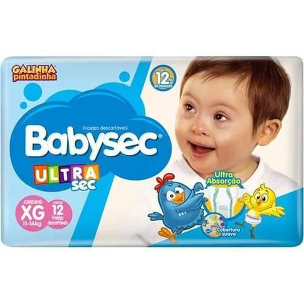 Fralda Babysec Galinha Pintadinha Ultrasec XG - 20 unidades
